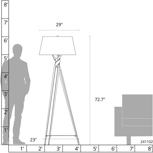Tryst 72.7 inch 60 watt Ink and Dark Smoke Floor Lamp Portable Light