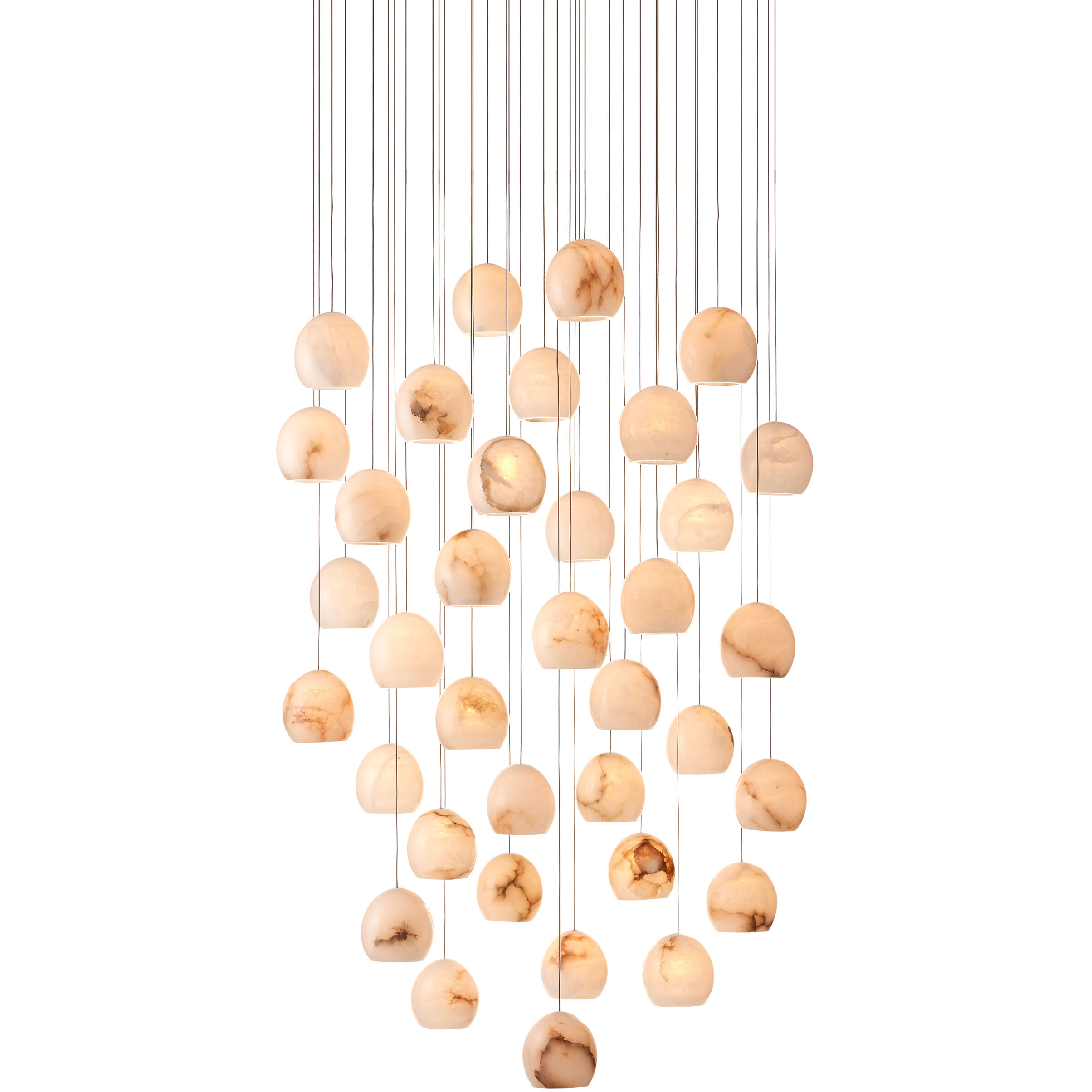 Lazio 36 Light 36 inch Natural/Painted Silver Multi-Drop Pendant Ceiling Light