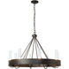 Banded Ring 8 Light 32 inch Ink Chandelier Ceiling Light in Frosted