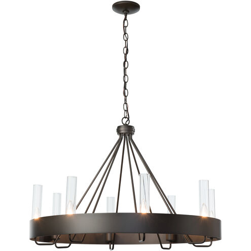 Banded Ring 8 Light 32 inch Ink Chandelier Ceiling Light in Frosted