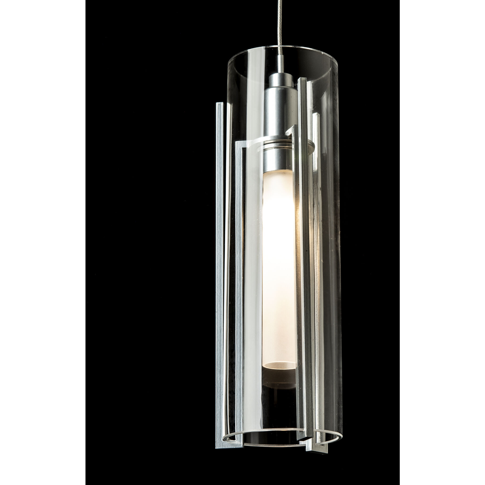 Exos Glass 9 Light 20.5 inch Sterling Pendant Ceiling Light in Clear, Round