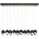 Chrysalis 10 Light 44.5 inch Soft Gold Pendant Ceiling Light in Black Crystal, Long