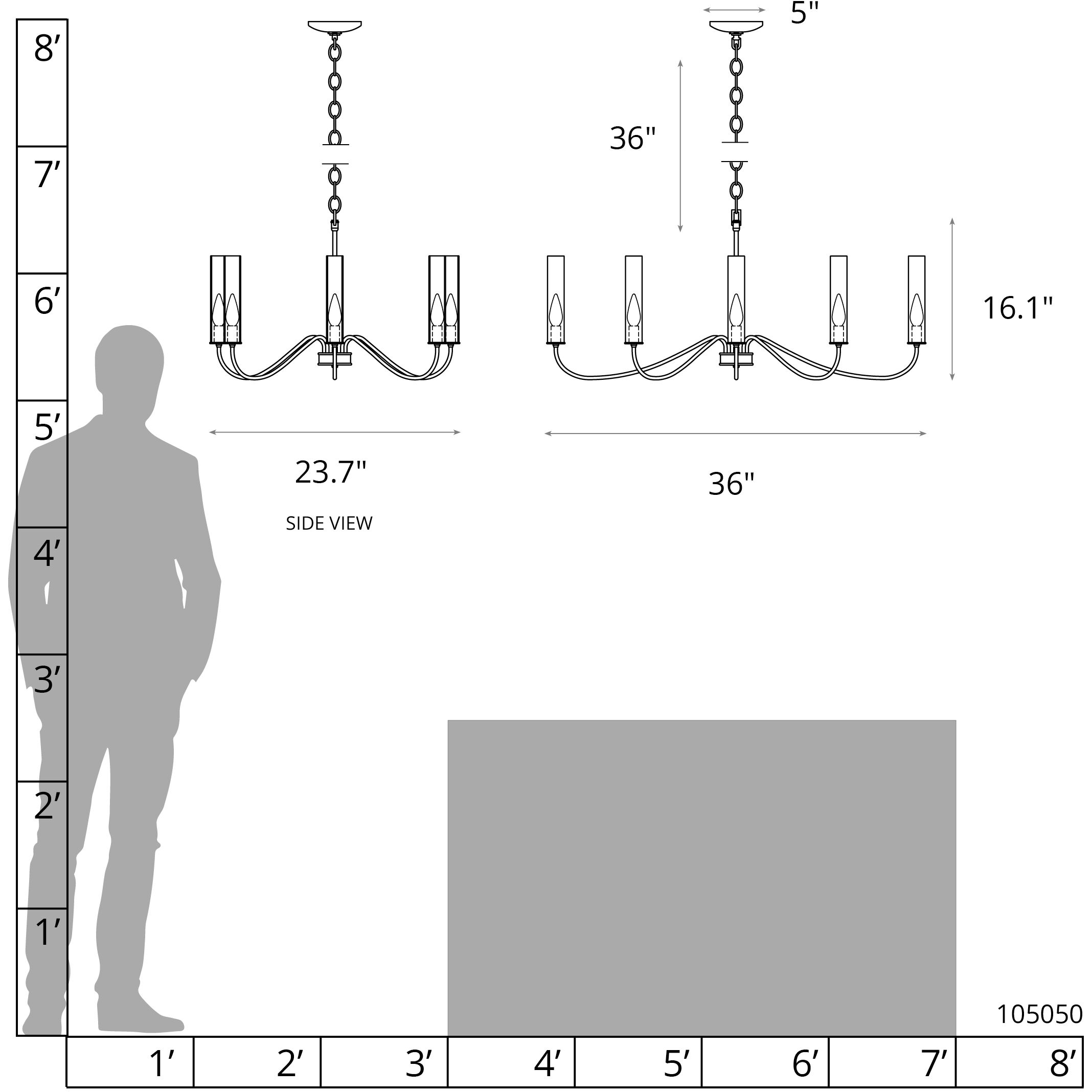 Grace 8 Light 23.7 inch Bronze Chandelier Ceiling Light