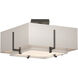 Exos 2 Light 16.6 inch Natural Iron Semi-Flush Ceiling Light in Natural Anna/Flax, Small