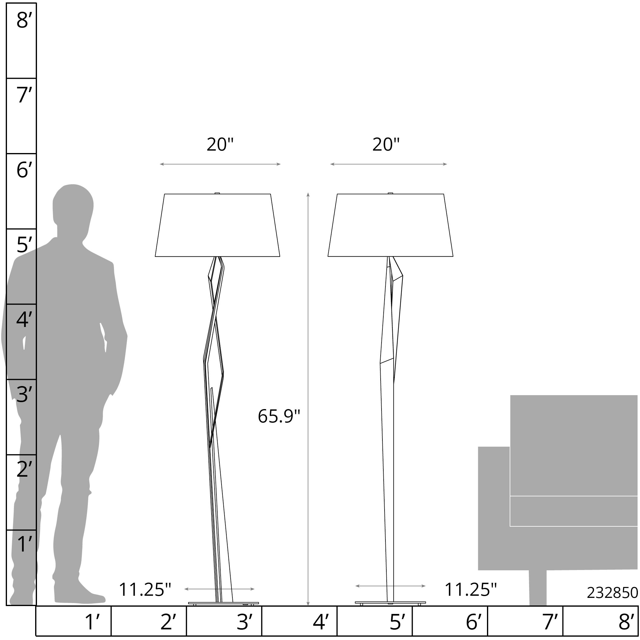 Facet 65.9 inch 100 watt Modern Brass Floor Lamp Portable Light in Natural Anna