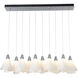 Mobius 10 Light 45.6 inch Sterling Pendant Ceiling Light, Rectangular
