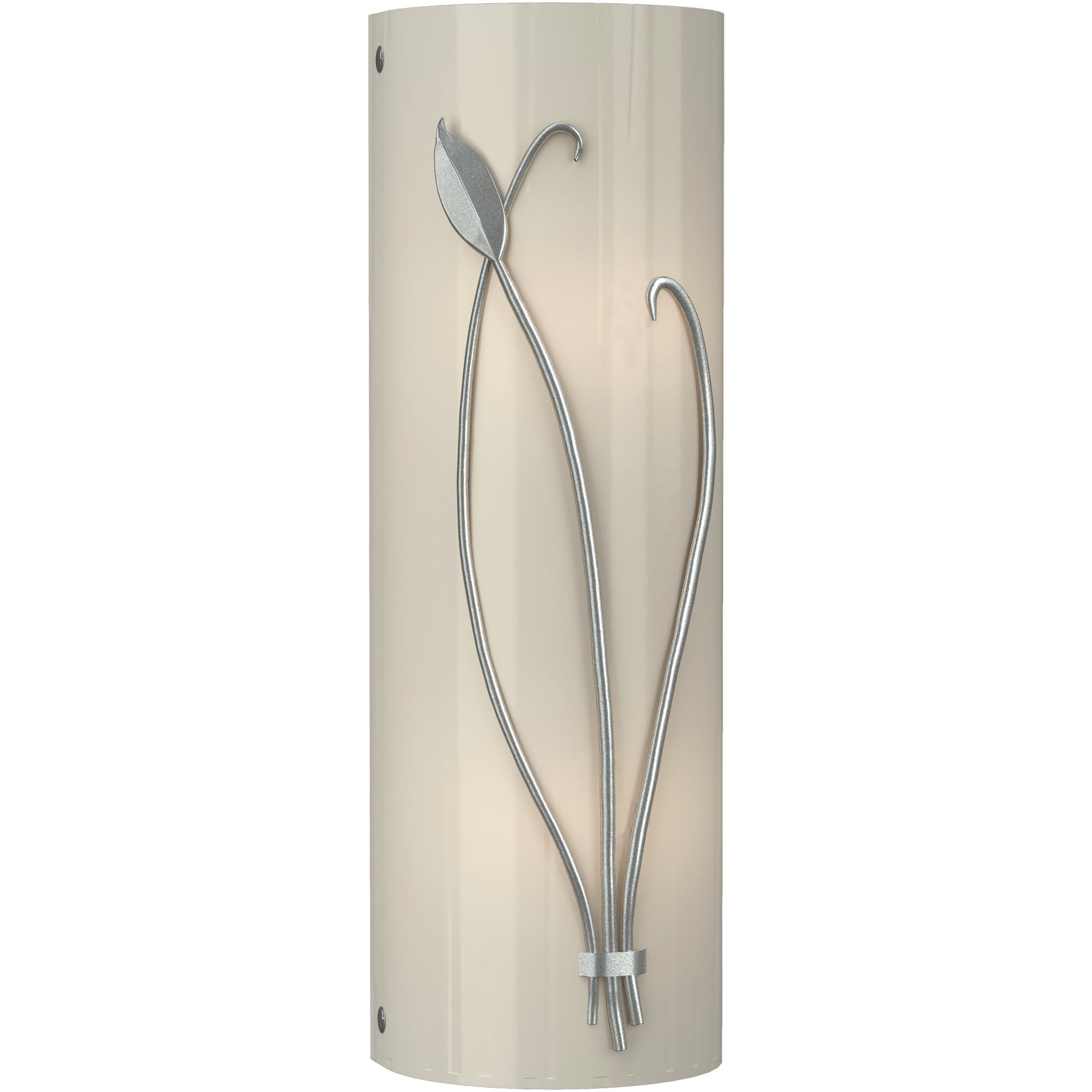 Forged Leaf and Stem 2 Light 5.5 inch Vintage Platinum Sconce Wall Light in Ivory Art