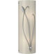 Forged Leaf and Stem 2 Light 5.5 inch Vintage Platinum Sconce Wall Light in Ivory Art