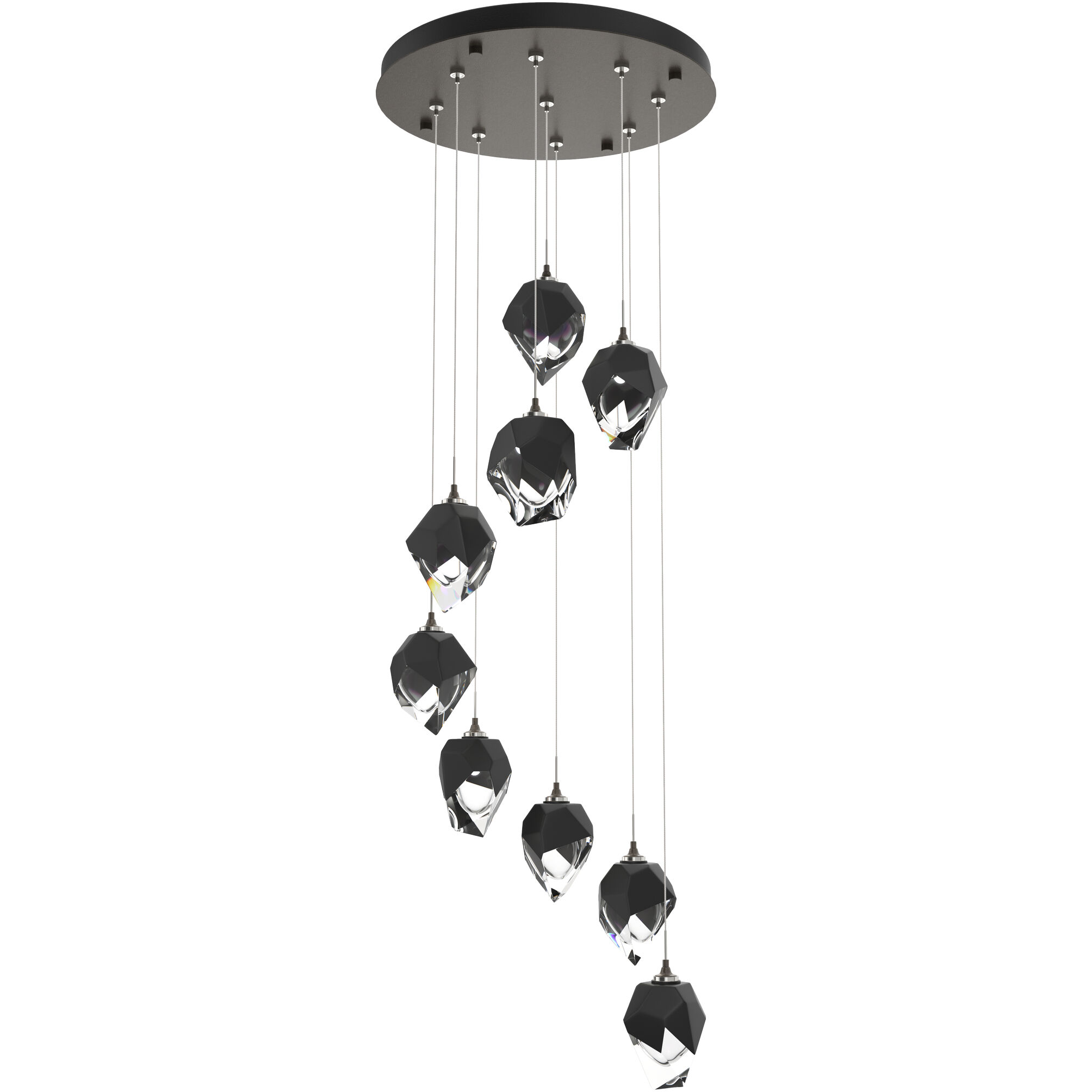 Chrysalis 9 Light 20.5 inch Dark Smoke Pendant Ceiling Light in Black Crystal, Small