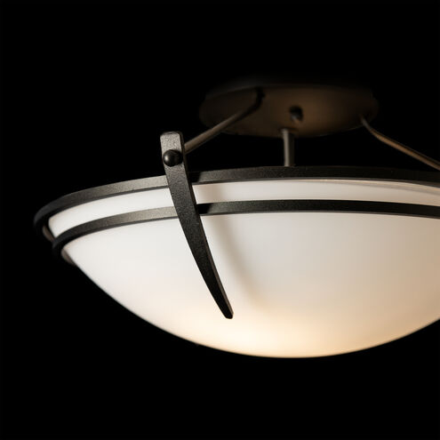 Presidio Tryne 2 Light 16.4 inch Oil Rubbed Bronze Semi-Flush Ceiling Light in Opal, Small