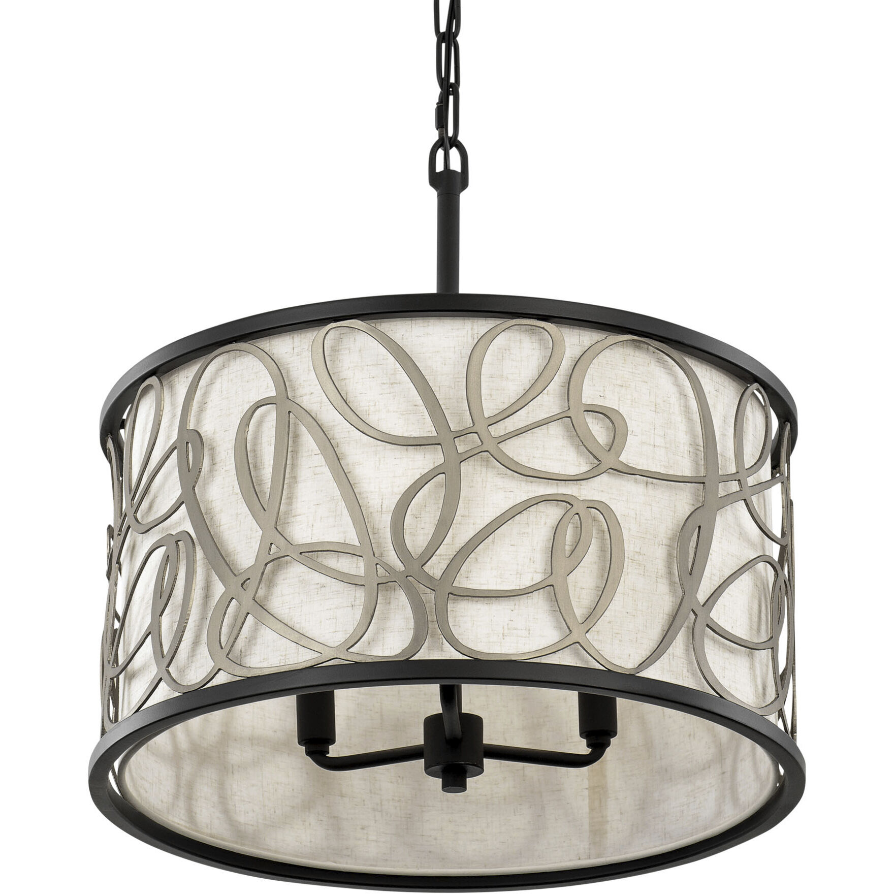 Scribble 3 Light 18 inch Matte Black with Artifact Pendant Ceiling Light, Semi-Flush Convertible, Smithsonian Collaboration
