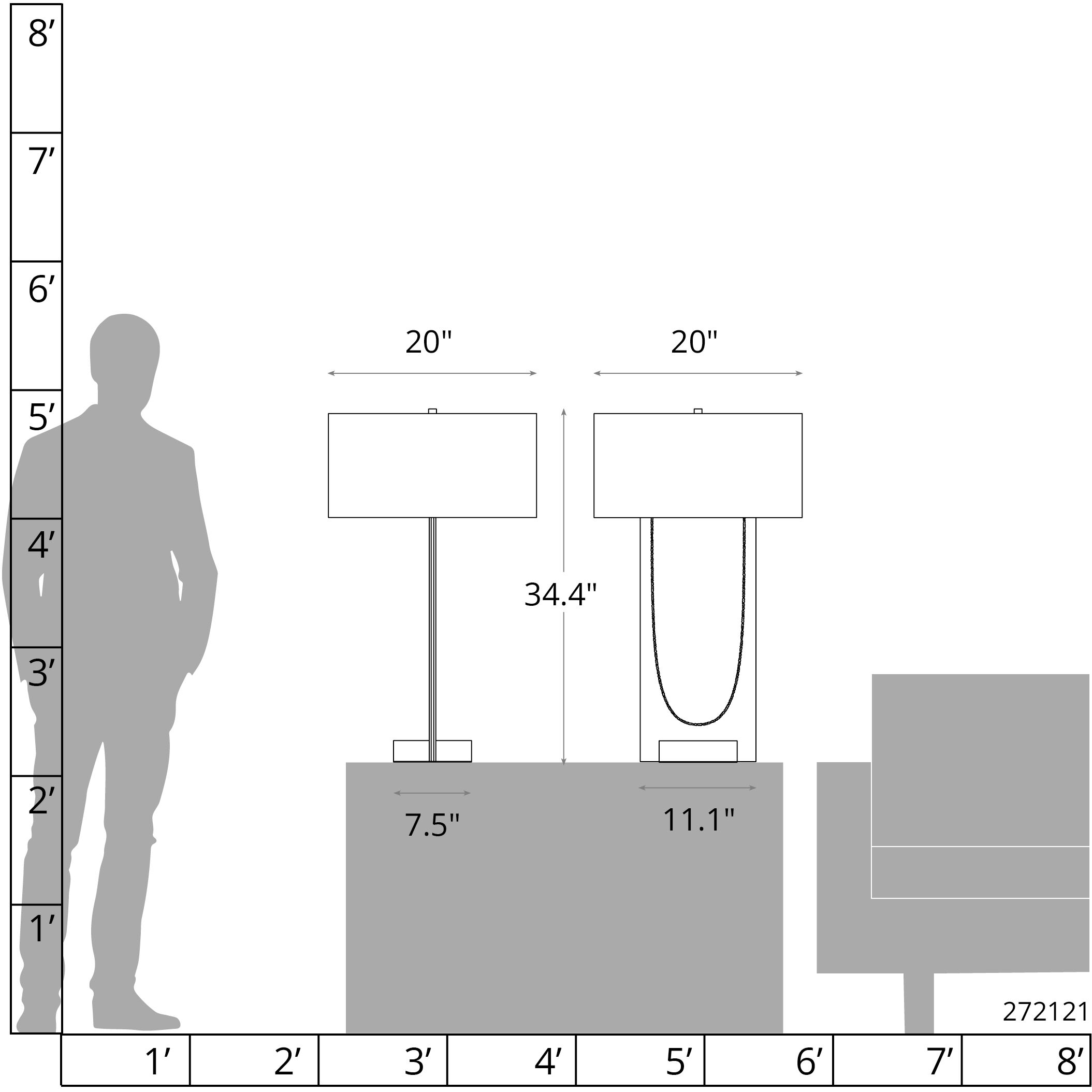 Cypress 34.4 inch 60 watt Ink and White Table Lamp Portable Light