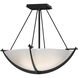 Compass 3 Light 18.1 inch Black Semi-Flush Ceiling Light in Opal, Small