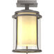 Meridian 1 Light 7.7 inch Coastal Burnished Steel Outdoor Semi-Flush