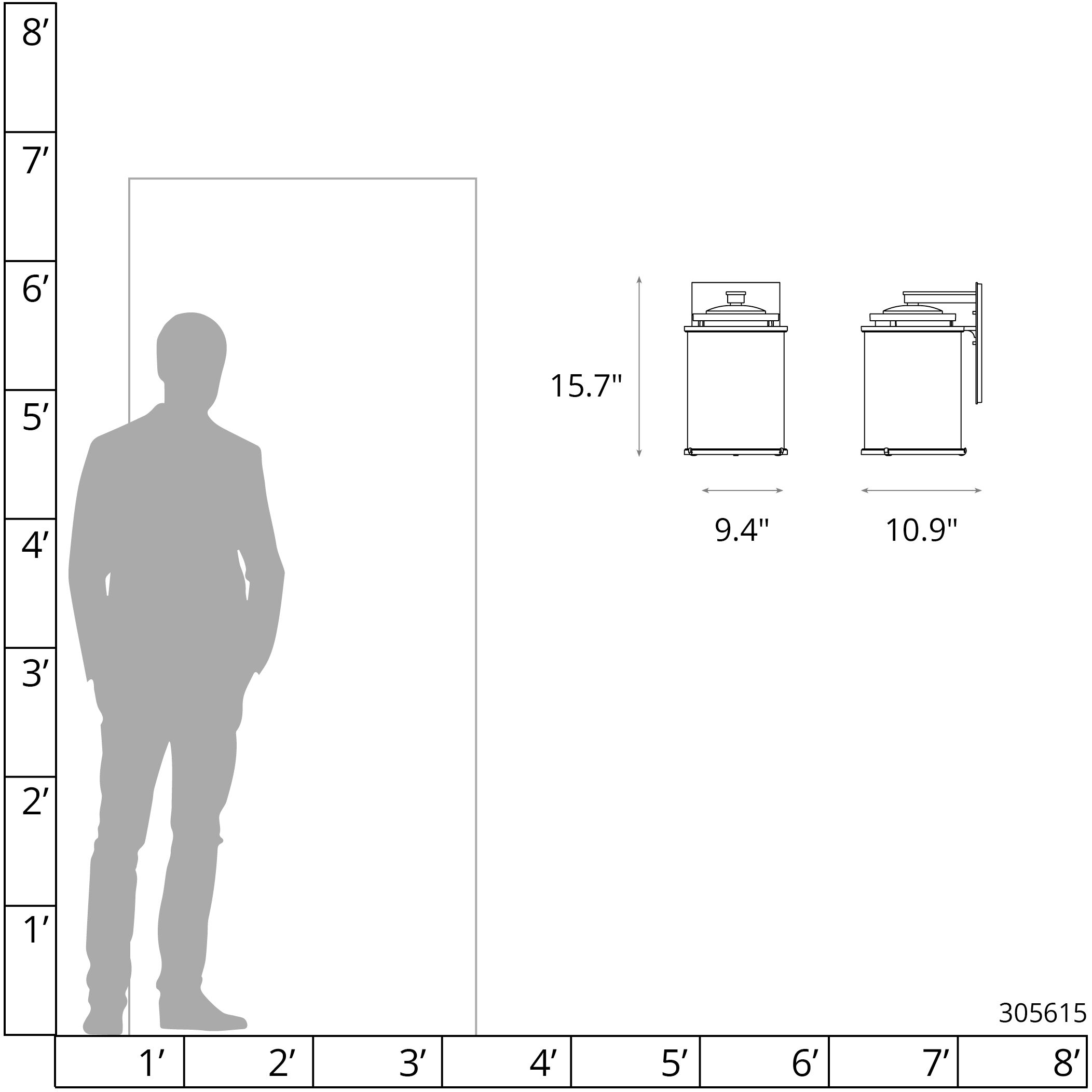 Meridian 1 Light 15.7 inch Coastal Burnished Steel Outdoor Sconce, Large