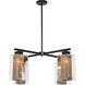 Polaris 4 Light 32.2 inch Coastal Black and Coastal Gold Outdoor Pendant in Coastal Black/Coastal Gold