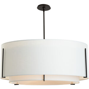 Exos Double Shade 3 Light 31.3 inch Bronze Large Scale Pendant Ceiling Light in Natural Anna