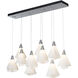 Mobius 10 Light 45.6 inch Sterling Pendant Ceiling Light, Rectangular