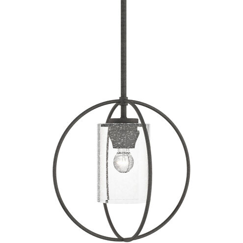 Rhythm 1 Light 11.3 inch Natural Iron Mini Pendant Ceiling Light in Seeded Clear