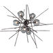 Griffin 6 Light 39.2 inch Dark Smoke Pendant Ceiling Light in Cool Grey