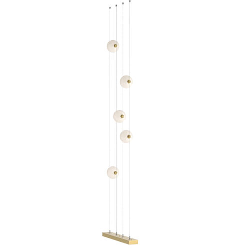 Abacus LED 27.5 inch Modern Brass Floor to Ceiling Plug-In Lamp Ceiling Light in Opal