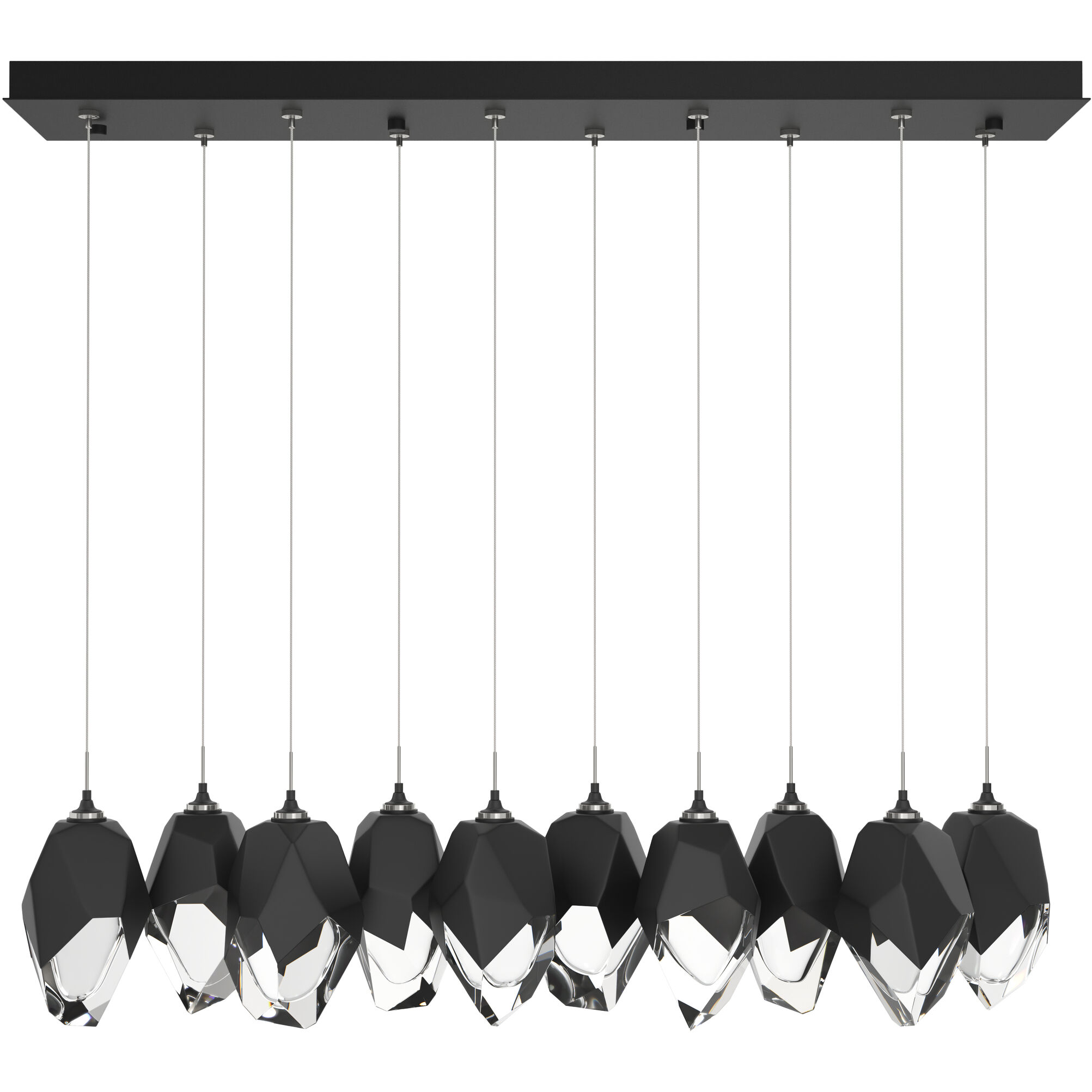 Chrysalis 10 Light 9.8 inch Black Pendant Ceiling Light in Black Crystal, Large