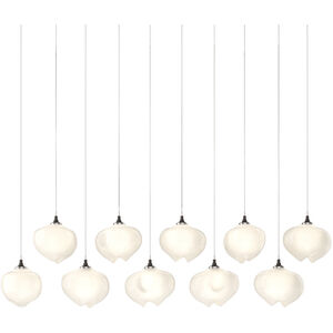 Ume 10 Light 44.7 inch Oil Rubbed Bronze Pendant Ceiling Light in Frosted, Rectangular