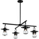 Mason 4 Light 33.9 inch Coastal Black Outdoor Pendant
