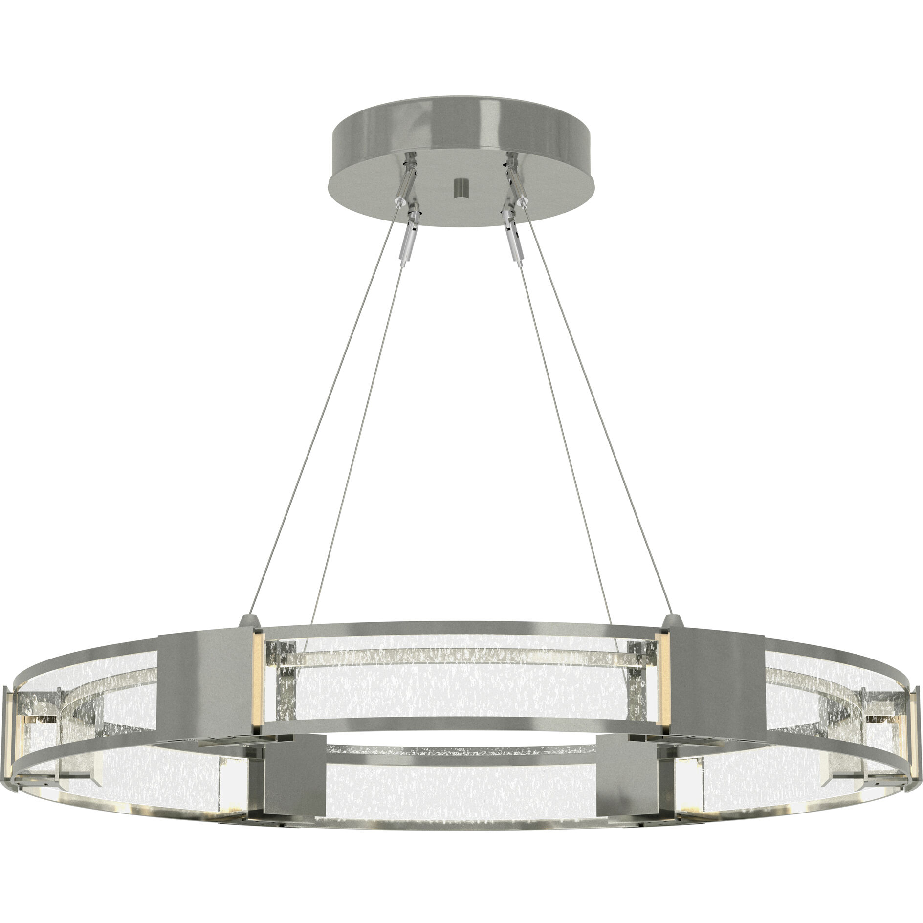 Aura 6 Light 28.9 inch Sterling Pendant Ceiling Light in Seeded Clear
