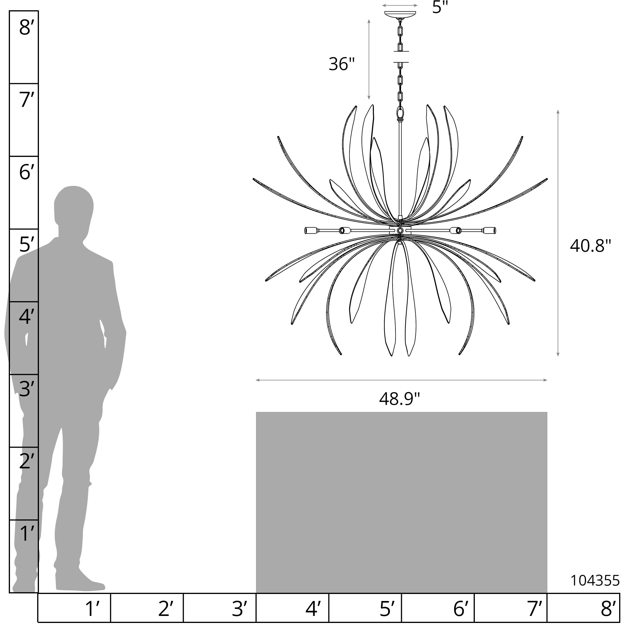 Dahlia 10 Light 48.9 inch Dark Smoke Chandelier Ceiling Light, Large