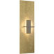 Hubbardton Forge Aperture 1 Light 6.5 inch Modern Brass ADA Vertical Sconce Wall Light in White Art 217520-1033 - Open Box