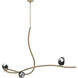 Glacier 3 Light 44.2 inch Soft Gold Pendant Ceiling Light in Black Crystal