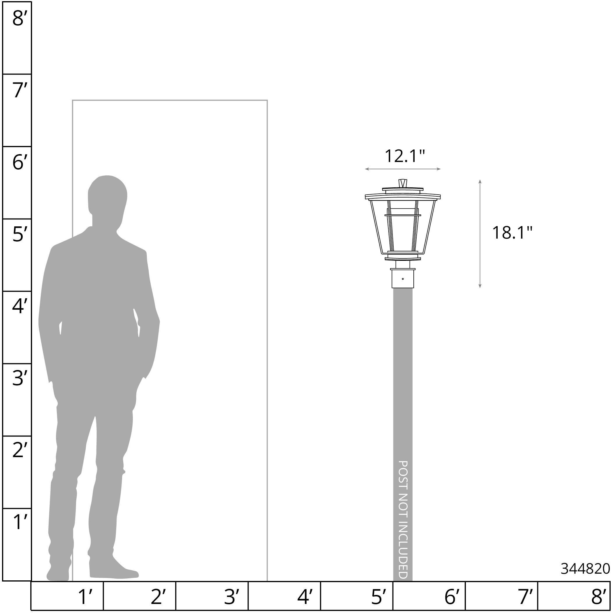 Beacon Hall 1 Light 18.1 inch Coastal Black Outdoor Post Light