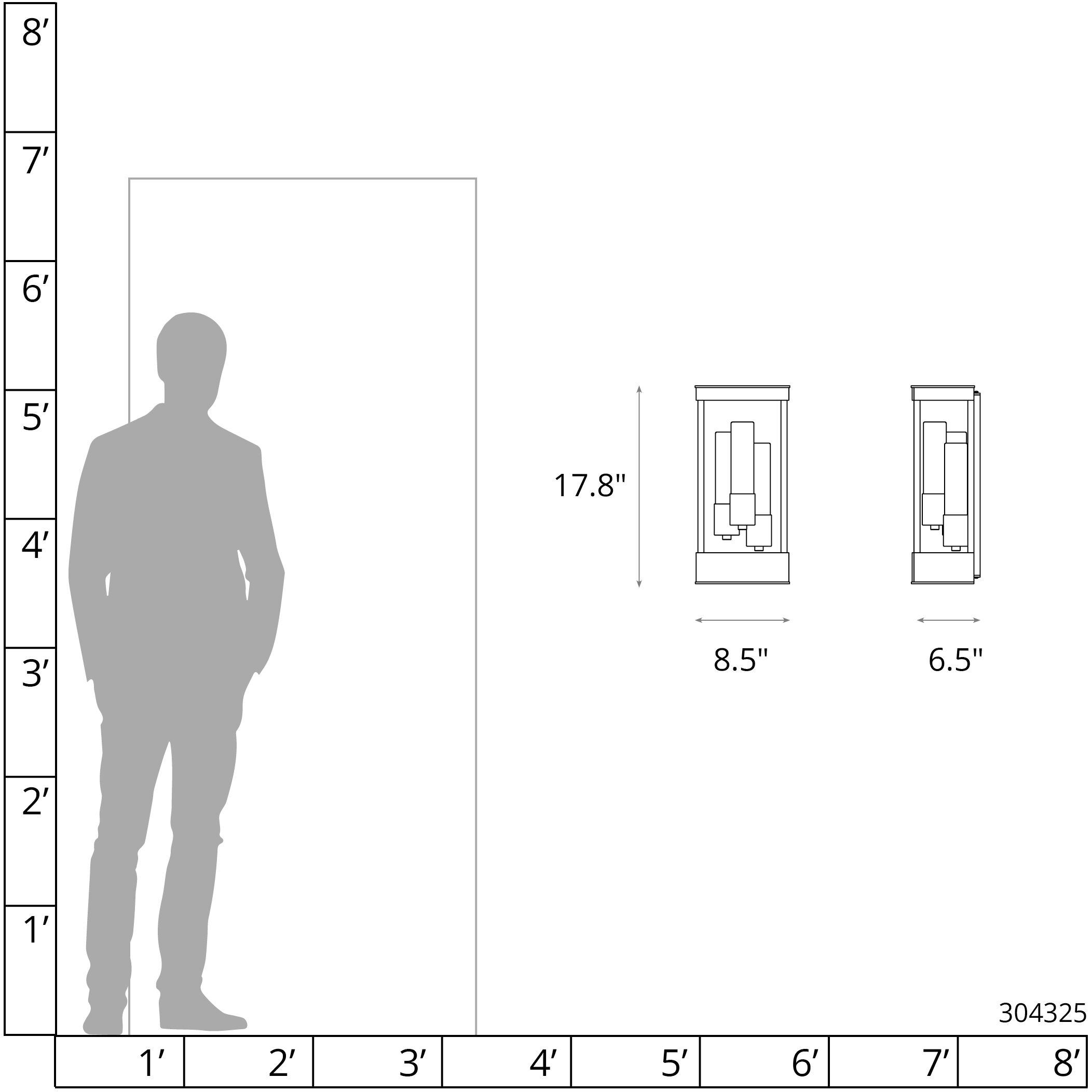 Portico 3 Light 17.8 inch Coastal Oil Rubbed Bronze Outdoor Sconce in Seeded Clear