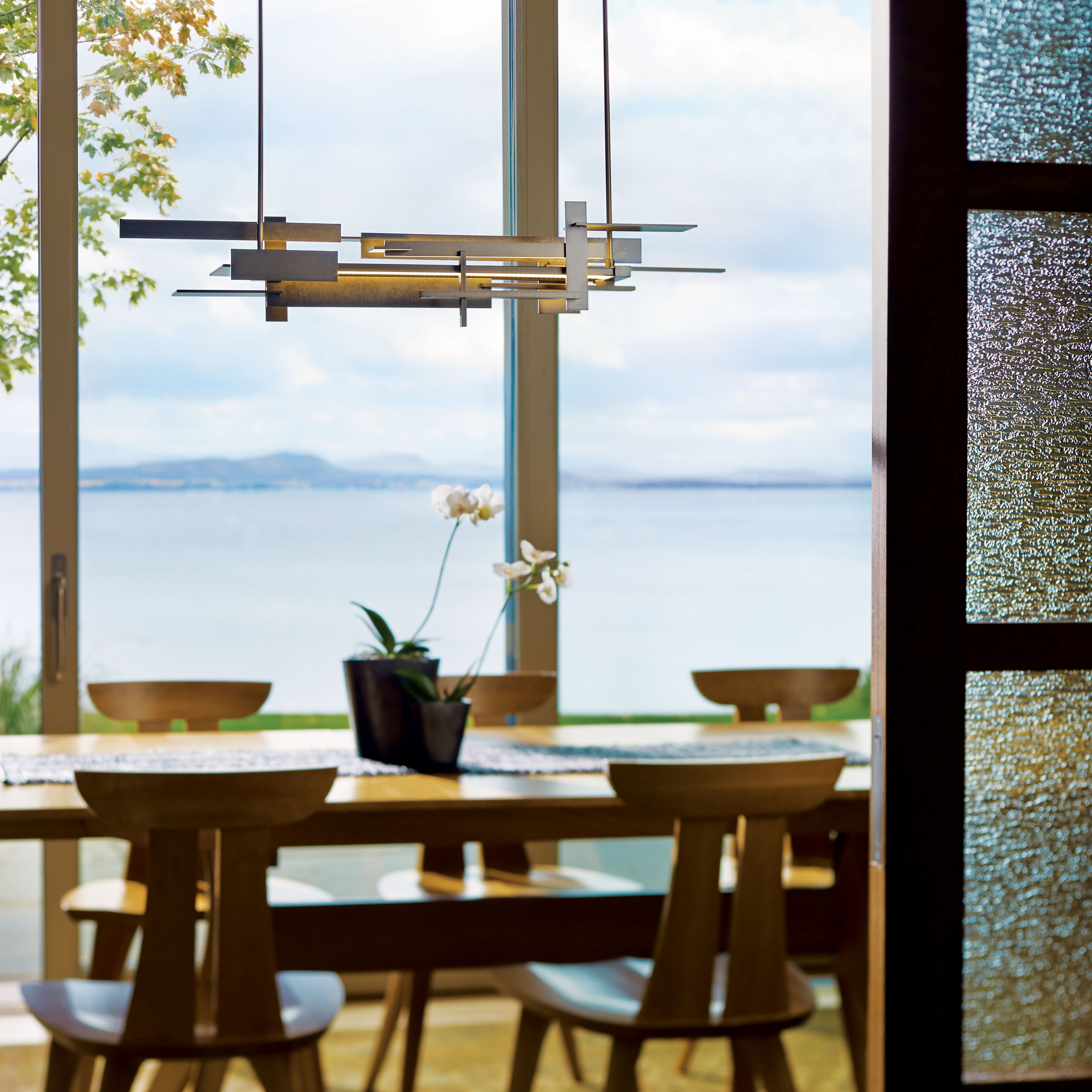 Planar LED 42.3 inch Dark Smoke Pendant Ceiling Light, Large