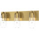 Eos 3 Light 21 inch Modern Brass Bath Sconce Wall Light