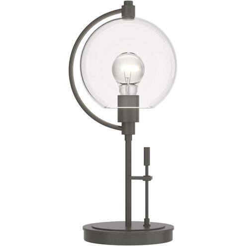 Pluto 19.3 inch 100 watt Dark Smoke Table Lamp Portable Light in Clear