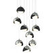 Brooklyn 9 Light 20.5 inch Vintage Platinum and Black Pendant Ceiling Light in Vintage Platinum/Black, Round