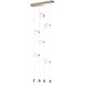 Abacus LED 22.3 inch Soft Gold Ceiling-to-Floor Pendant Ceiling Light in Opal