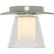 Wren 1 Light 5.1 inch Sterling Flush Mount Ceiling Light in Clear with Opal