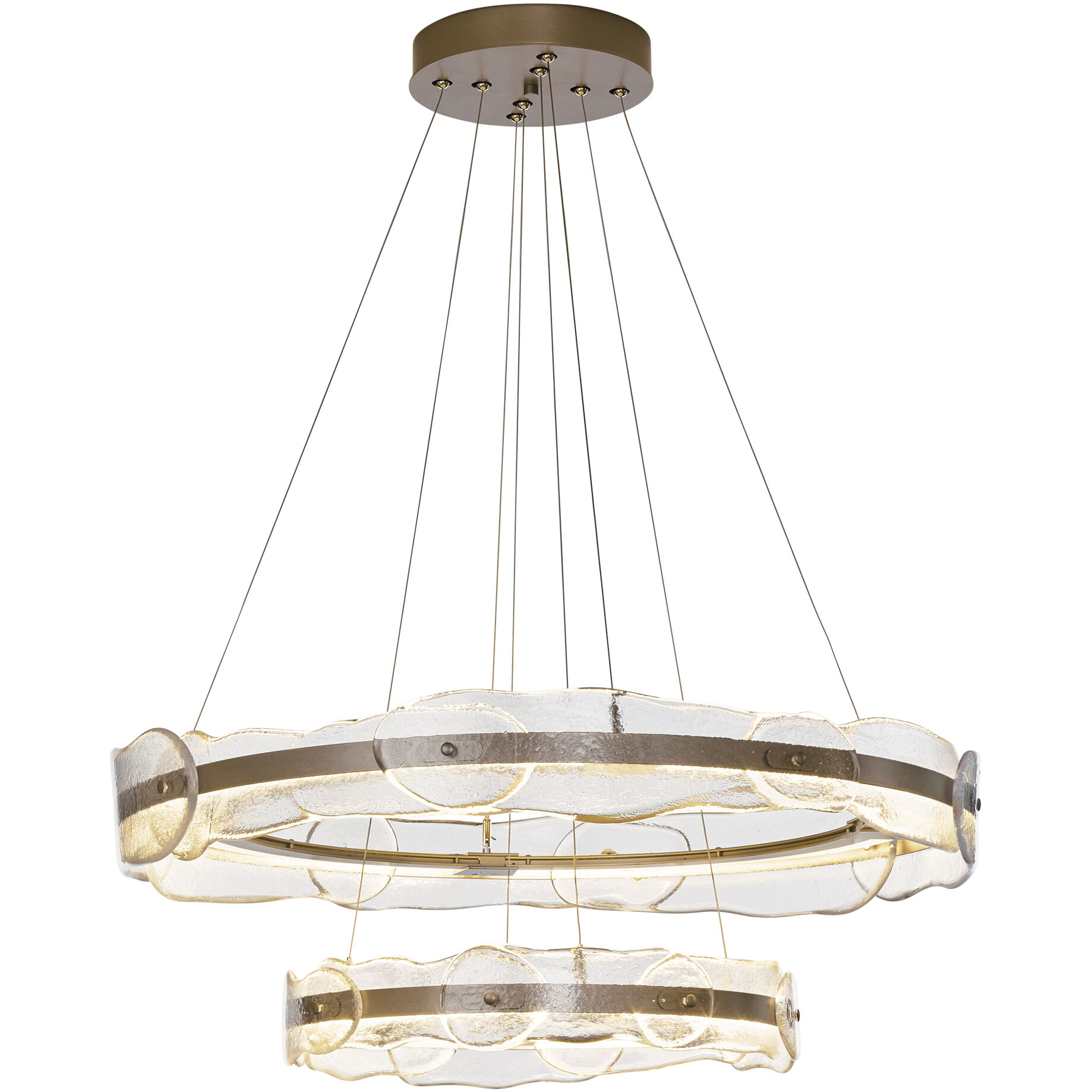 Solstice LED 36.6 inch Soft Gold Pendant Ceiling Light, Tiered
