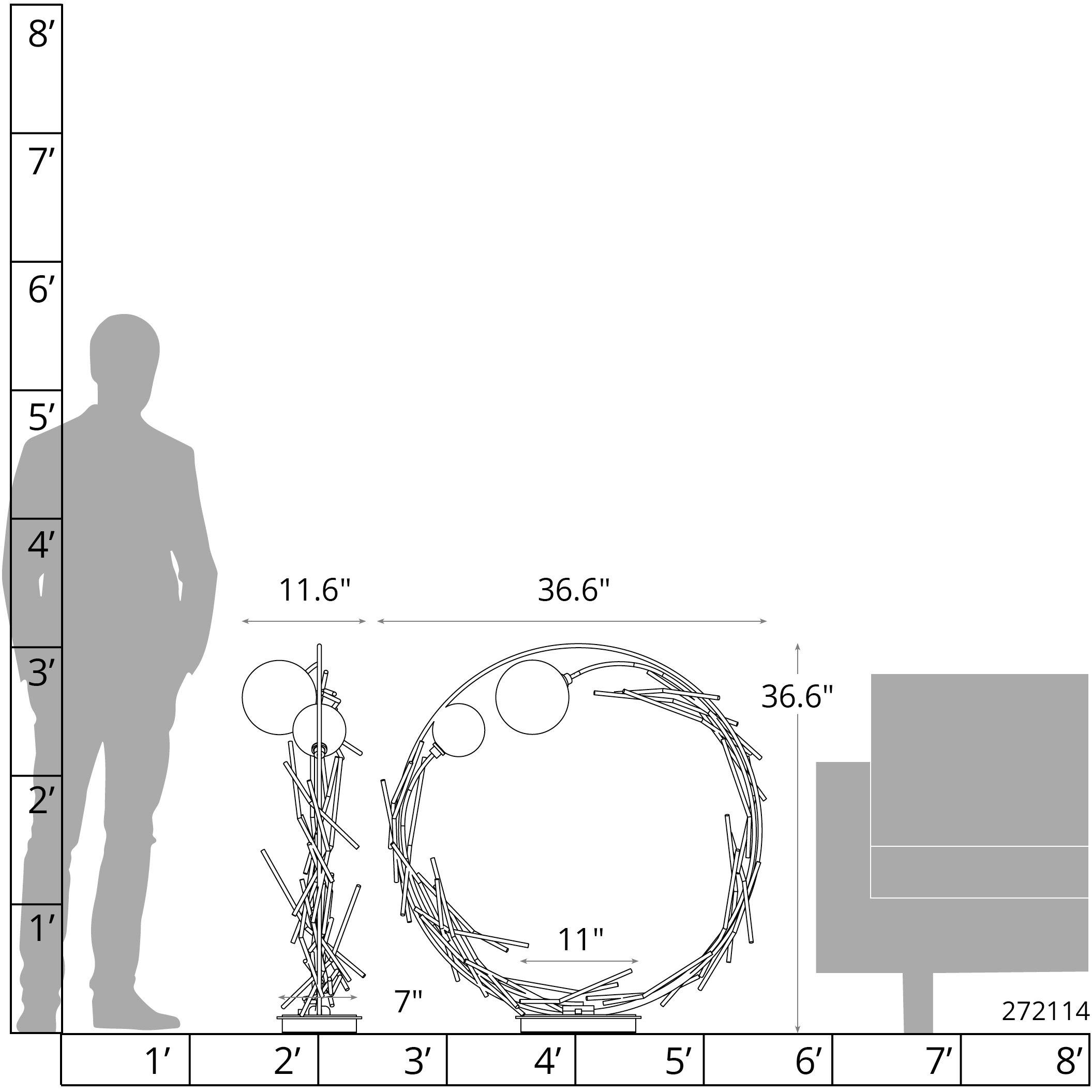 Brindille 36.6 inch 5 watt Ink Table Lamp Portable Light