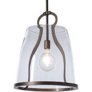 Caliper 1 Light 16.3 inch Natural Iron Pendant Ceiling Light in Clear, Large