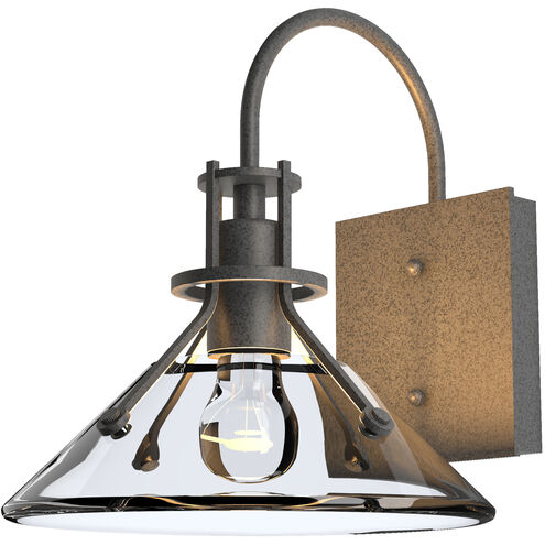 Henry 1 Light 10.5 inch Coastal Natural Iron Outdoor Sconce in Clear, Small