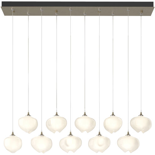Ume 10 Light 44.7 inch Soft Gold Pendant Ceiling Light in Frosted, Rectangular