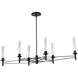 Truss 6 Light 49.5 inch Black Linear Chandelier Ceiling Light