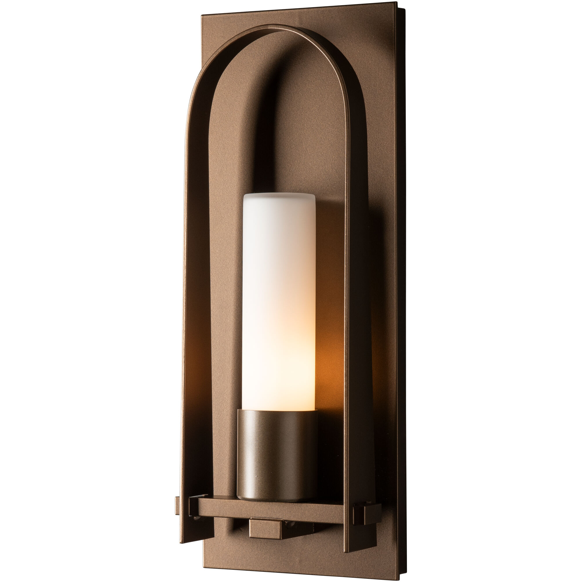 Triomphe 1 Light 16 inch Coastal Bronze Outdoor Sconce in Opal, Small