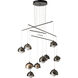 Brooklyn 10 Light 38 inch Dark Smoke/Soft Gold Mobile Pendant Ceiling Light, Double Shade