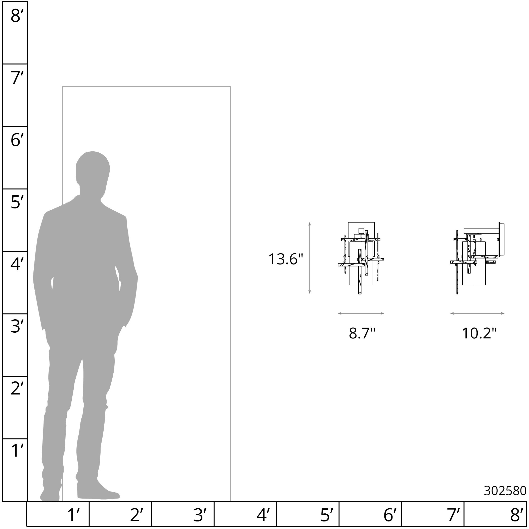 Tura 1 Light 13.6 inch Coastal Natural Iron Outdoor Sconce, Small