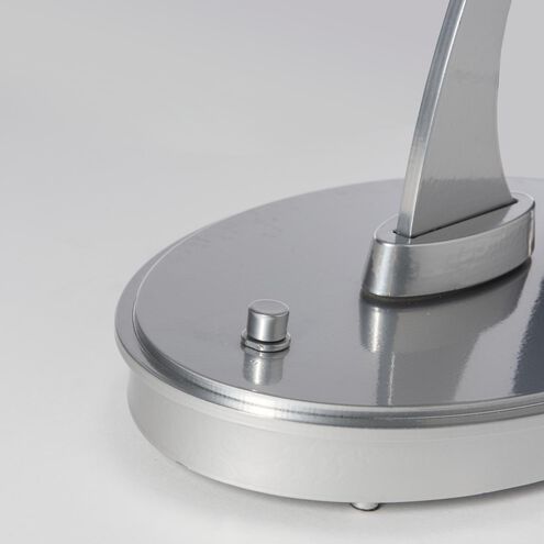 Pression 24.5 inch 4.3 watt Sterling Table Lamp Portable Light in Leather Black, Crackle